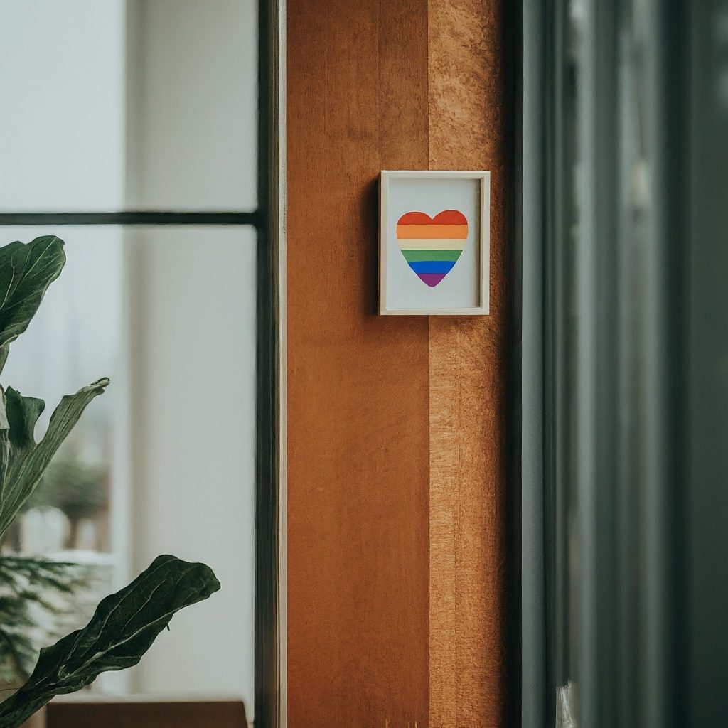 Rainbow heart displayed at office